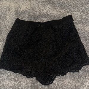 Forever 21 Elegant Black Floral High Waist Shorts